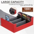 thumbnail image 4 of Caja de almacenamiento de cartas Uxcell, caja de almacenamiento de cartas Commander, caja de mazo que sostiene más de 1800 cartas, caja de cuero con cierre magnético y 10 divisores, Rojo/Gris, 4 of 7