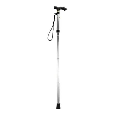 Aluminium Alloy Folding Cane Portable Hand Walking Stick Trekking Hiking Sticks Non-slip 4 Section Adjustable Canes with Comfortable (Best Portable Hand Controls)