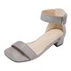thumbnail image 1 of Bmisegm Women Sandals Fashion New Pattern Simple Solid Color Open Toe Breathable and Comfortable Thick Heel Square Heel Buckle Strap Summer Shoes Womens Sandals Summer Grey 7, 1 of 9