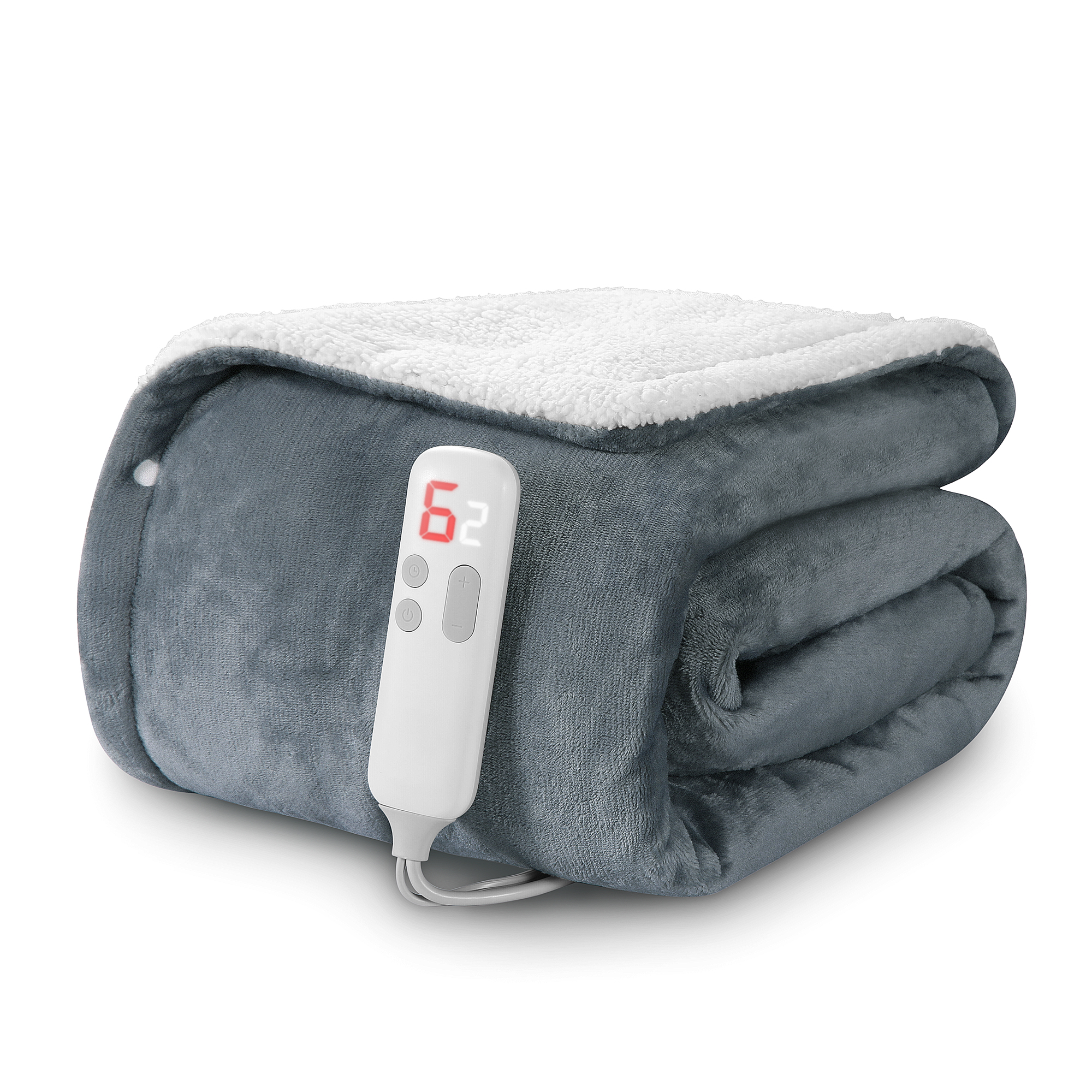 Maxkare 50" x 60" Electric Heated Blanket Flannel & Sherpa with 6