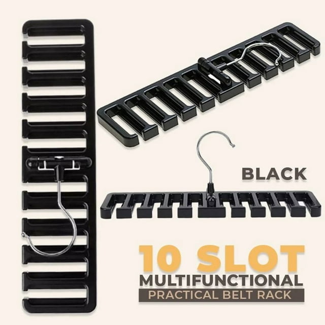 EGNMCR Hooks for Hanging Household Scarf Storage Rack 10 Slot MultiFunctional Practical Belt Rack Belt Rack
