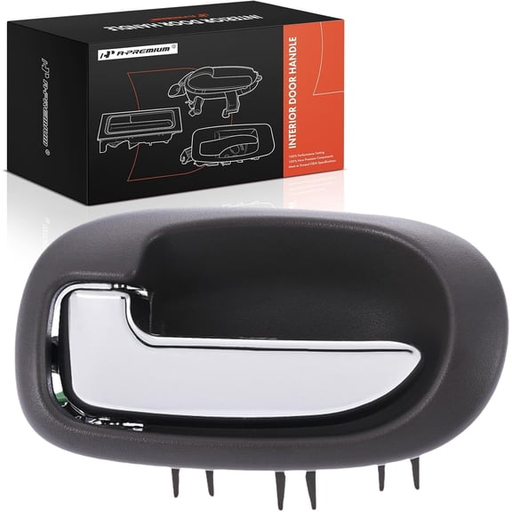 A-Premium Rear Left Driver Side Interior Door Handle Compatible with Chrysler Sebring 2001-2006 & Dodge Stratus 2001-2006, Sedan, Taupe & Chrome, Replace# US251L5AACLGH
