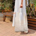thumbnail image 6 of Omlopp Crochet Tote Bag for Women Cute Crochet Mesh Beach Tote Summer Vacation Aesthetic Boho Knit Bag for Women Shoulder（Beige）, 6 of 6