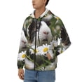 thumbnail image 3 of Uemuo Daisy Guinea Pig for Men's Fashion Full-zip Hoodies & Sweatshirts with Kangaroo Pocket, Zip-up Hooded Sweatshirt, Moisture Wicking & Breathable-Large, 3 of 5