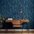 thumbnail image 3 of S4Sassy Peel & Stick Vinyl Wallpaper, Delicate Botanical Leaf Art Print Wallpaper Contact Paper Waterproof - Blue, 25"x120", Removable Walls Covering for Office, Bedroom, Accent Walls, 3 of 9