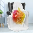 thumbnail image 4 of Wording Soft Flannel Fleece Throw Blanket, Optimistic Message Color Splashes Background Typography Art Today is the Day, Cozy Plush for Indoor and Outdoor Use, 50" x 60", Multicolor, by Ambesonne, 4 of 5