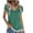 Green, variant on Elainilye Fashion Blouses for Women Casual Summer Half Sleeve V-Neck Pullover Top Solid Casual Blouse Tops,Green