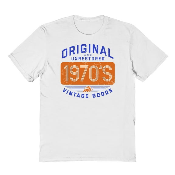 Original & Unrestored Built In The Seventies 2 Graphic White Men's Cotton T-Shirt