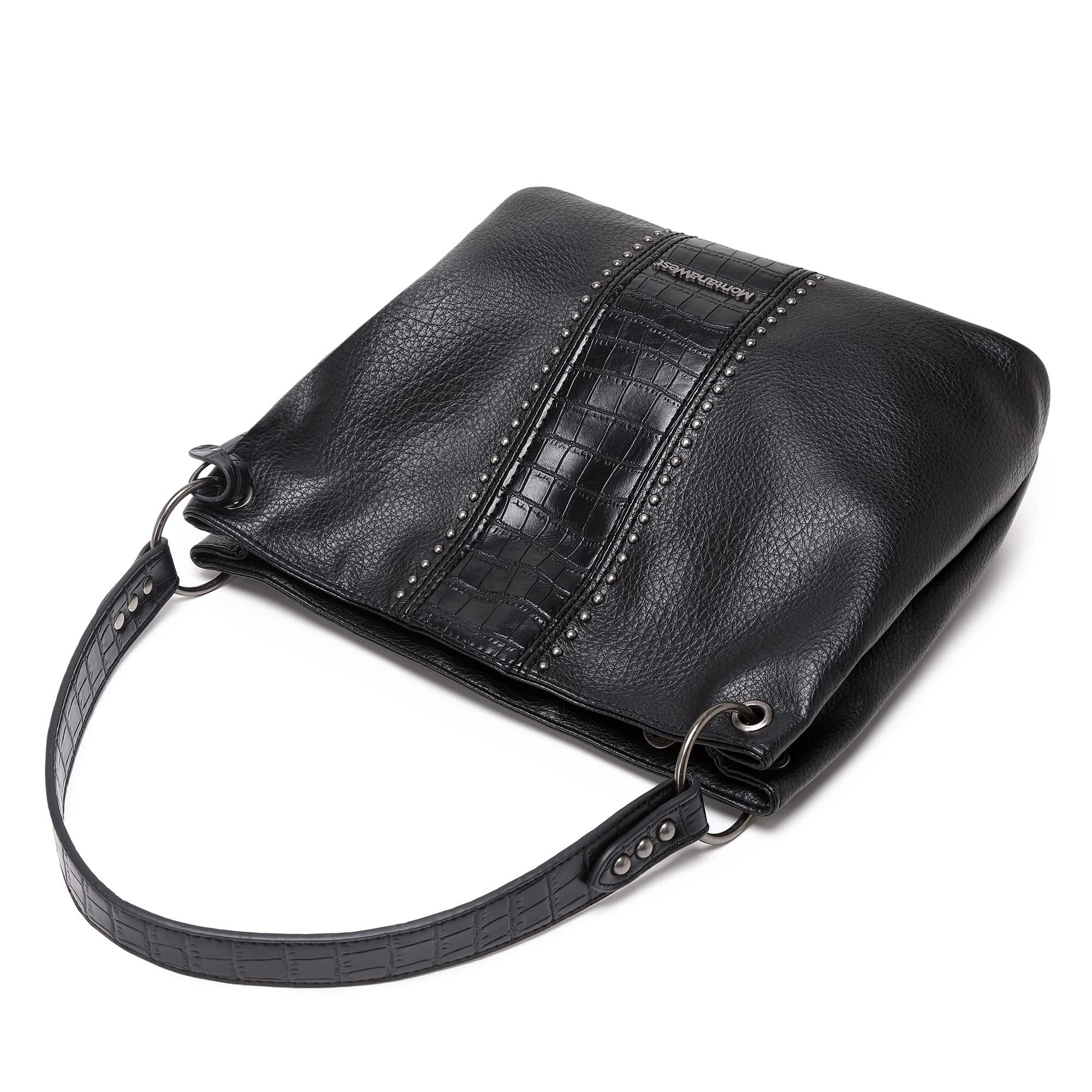 Montana West Purses for Women Hobo Shoulder Handbags with Zipper, Black
