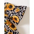 thumbnail image 6 of Mikrdoo 9 Months Newborn Girls Spring Autumn Outfits Sunflower Print Leopard Pattern 12 Months Baby Girls Pagoda Sleeve Dress Tops Ripped Jeans Pants Headband 3Pcs Clothing, 6 of 10