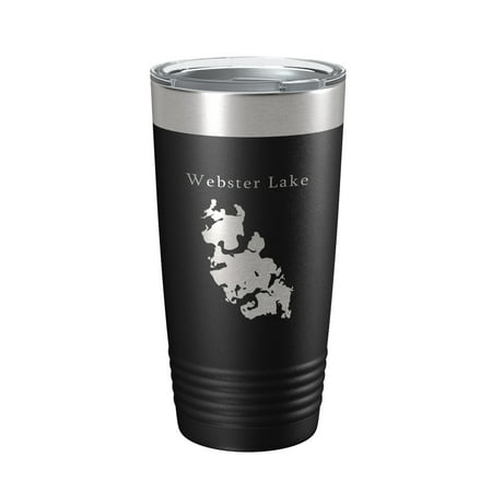 

Webster Lake Map Tumbler Travel Mug Insulated Laser Engraved Coffee Cup Massachusetts 20 oz Black