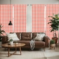 thumbnail image 2 of Ambesonne Abstract Window Curtains, Geometric Square Form Art, Each 28" W x 84" L, Vermilion Off White, 2 of 5