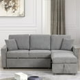 thumbnail image 4 of Furniture of America Chatell Fabric Cup Holders Sleeper Sofa Sectional in Gray, 4 of 8