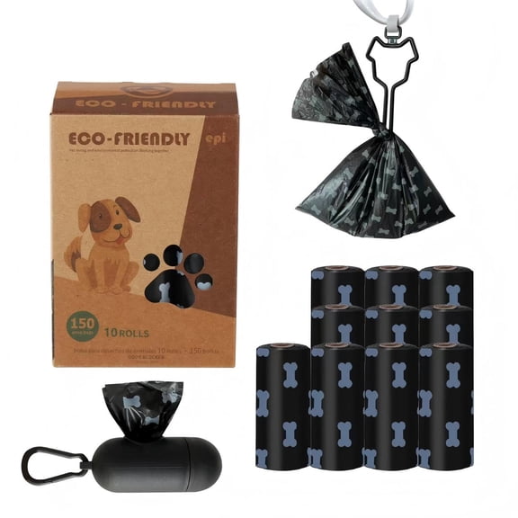 GZHLWRCV Extra Thick Biodegradable Dog Waste Bags with Dispenser and Black Clip, 150 Count