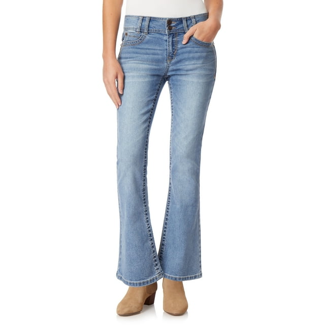 WallFlower Women's Luscious Curvy Bootcut Mid-Rise Insta Stretch Juniors Jeans (Standard and Plus)