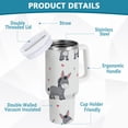 thumbnail image 4 of 40 oz Insulated Stainless Steel Tumbler Double Wall Stainless Steel Tumbler with 2-Way Drinking Grey Cute Donkeys Pattern, 4 of 9