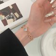 thumbnail image 4 of Bling Heart-Shaped Band Compatible for Apple Watch Band 38mm 40mm 41mm, Watch Band for Women Girls with Link Removal Tool Chain Strap for iWatch Series 9 8 7 6 5 4 SE 3 2 1, Rosegold, 4 of 6