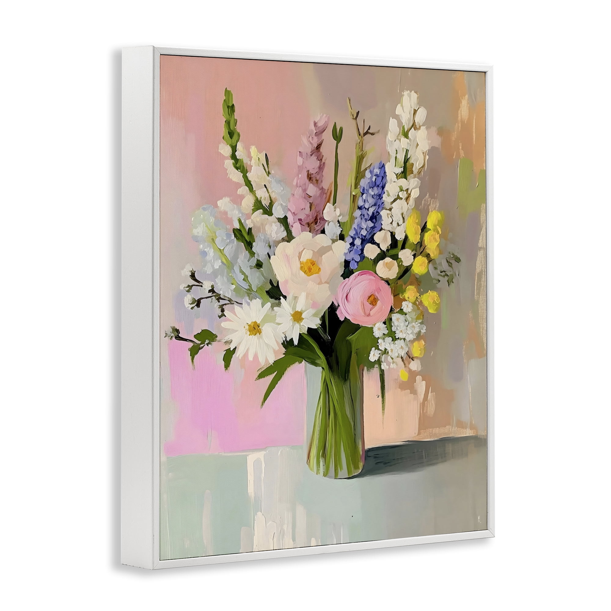 Stupell Industries Glass Vase with Spring Blooms White Framed Giclee Art, design by The Prints Vibe