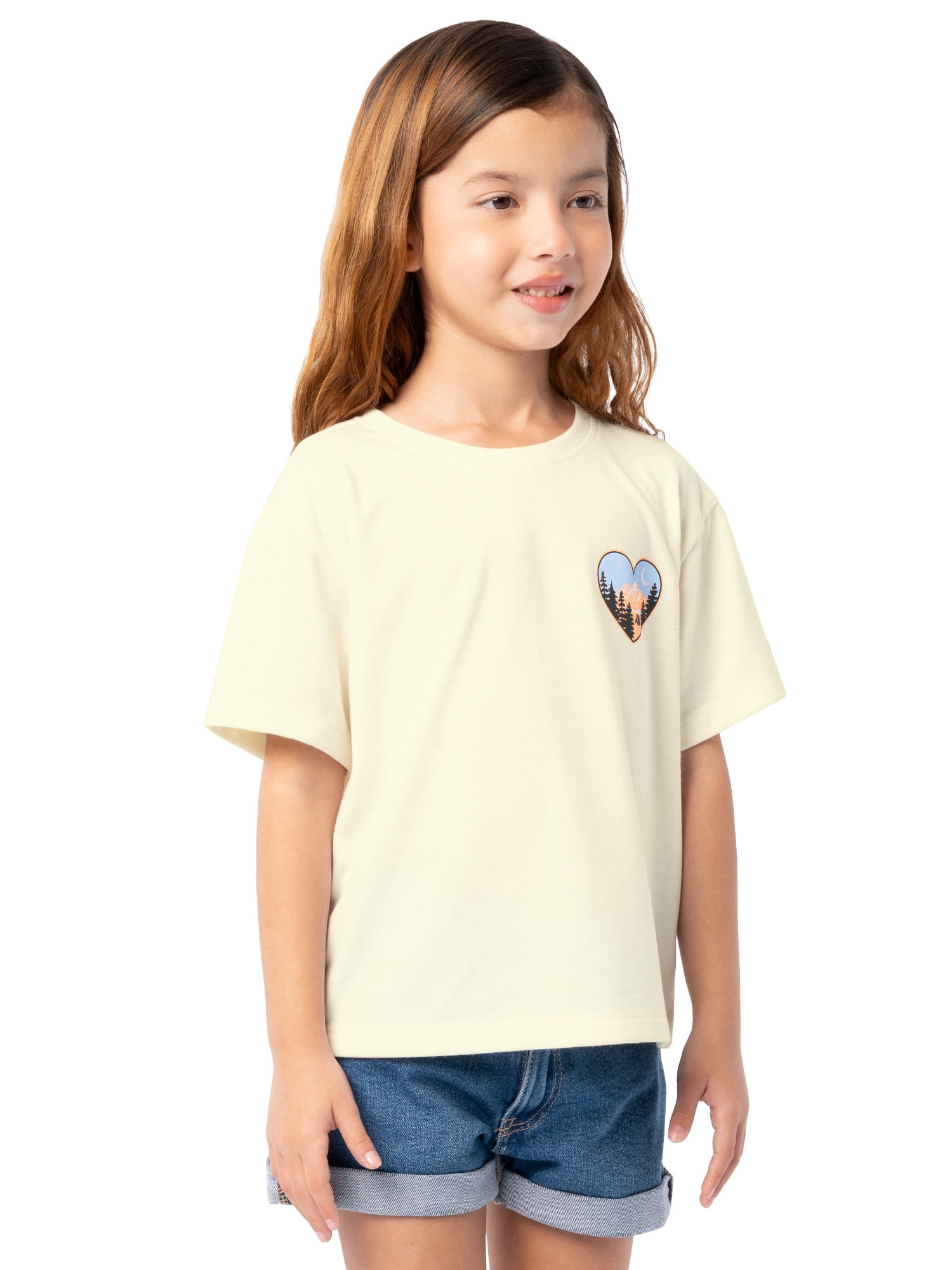 Ozark Trail Girl's Boxy Graphic Tee, Sizes 4-18 & Plus