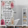 thumbnail image 2 of Baocicoo Bible Verse Shower Curtains for Bathroom Set Inspirational Quotes Rustic Wood Board Floral Roses Shower Curtains Polyester Vintage Farmhouse Floral Bathroom Accessory with Hooks 36x72 Inches, 2 of 6