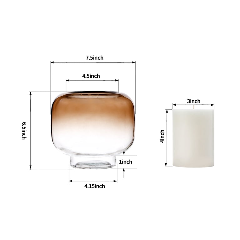 Mainstays 6.5" Brown Ombre Glass Hurricane Candle Holder photo 8