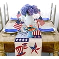 thumbnail image 2 of Patriotic Festival Celebration Table Runner,American Stripe Stars Flag Patchwork Pinwheel Decor,Linen Red White and Blue Table Runners, 2 of 5