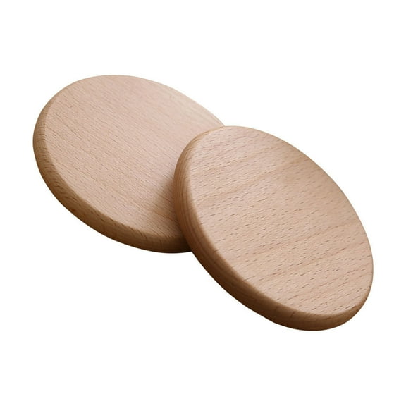 COOPHYA 2Pcs Wood Coasters for Drinks Heat Insulated Round Design 3.46In Living Room