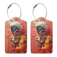 thumbnail image 3 of Pofeuu Space Skeleton Art Print Luggage Tags, Privacy Cover ID Label with Stainless Steel Loop and Address Card for Travel Bag Suitcase-2 PCS, 3 of 5