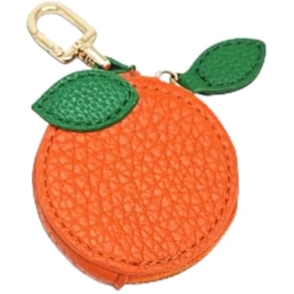 Strawberry/Blueberry/Lemon Fruit Charm,Cherry Orange Shaped Leather Bag Coin Purse,Cute Keychain Mini Zipper Pouch Keychain