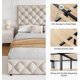 thumbnail image 2 of Qinaqin Lu x urious Queen Size Upholstered Cama Frame con 4 Cajones Features Ajustable cm de Alturaeadboard Profundidadiamante Stitched Button Tufting y Madera Slat Support No Caja Spring Required, 2 of 5