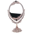 thumbnail image 4 of Espejo de maquillaje de estilo europeo, de metal, estilo retro, de doble cara, para baño, dormitorio y vestidor., 4 of 14