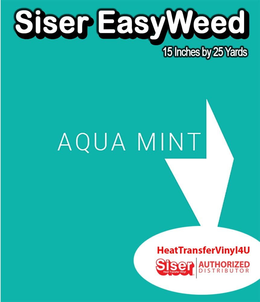 Siser EasyWeed Heat Transfer Vinyl 15" Roll Aqua Mint, 25 Yards - Compatible with Siser Romeo/Juliet & Other Professional or Craft Cutters - Layerable - CPSIA Certified