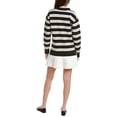 thumbnail image 2 of English Factory womens  Stripe Polo Mixed Media Mini Dress, l, Black, 2 of 3