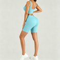 thumbnail image 7 of LEKODE workout set for women set clothes for women shorts sets 2 piece outfits Yoga Outfits comfort and supportive G Light Blue XL, 7 of 7