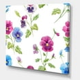 thumbnail image 3 of Blue and Pink Pansy Flowers II 30 in x 30 in Painting Canvas Art Print, by Designart, 3 of 4