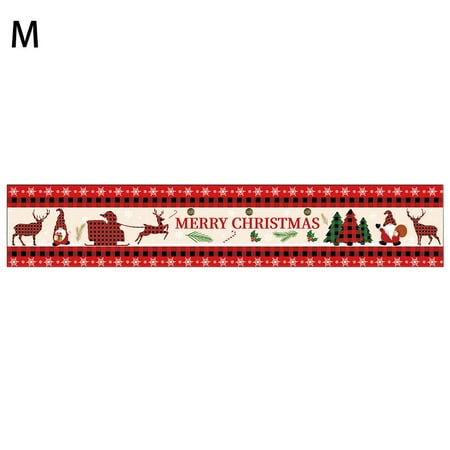 

Christmas Tablecloth Printed Linen Table Insulation Xmas Cloth Ornament X2I2