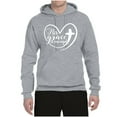 thumbnail image 2 of Wild Bobby His Grace Is Enough Heart Inspirational/Christian Unisex Graphic Hoodie Sweatshirt, Heather Grey, Large, 2 of 5