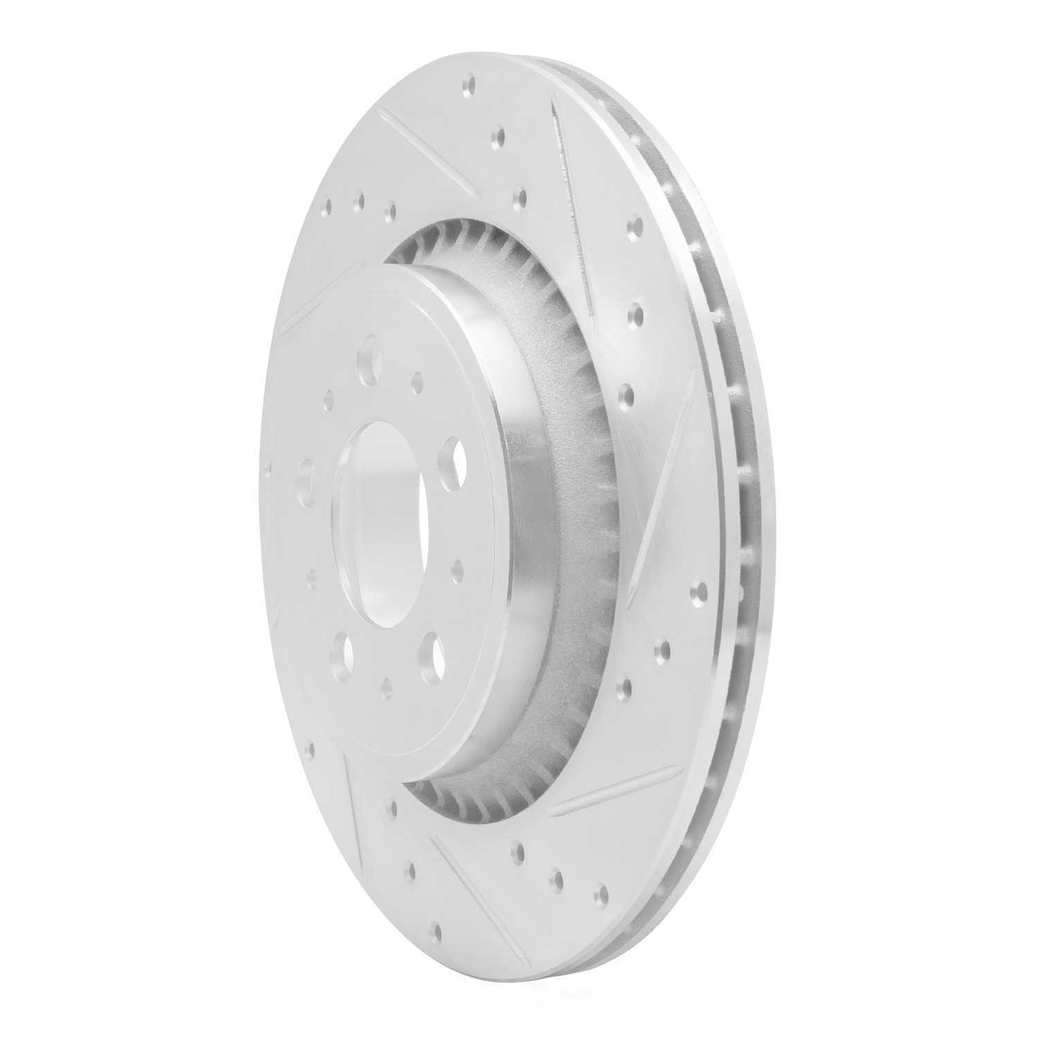 Dynamic Friction Company 631-27039R DFC Brake Rotor - Drilled And Slotted - Silver
