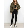 thumbnail image 7 of Women's Winter Stand Collar Zip Puffer Jacket Baggy Short Padded Down Warm Coats, 7 of 7
