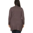thumbnail image 4 of Women's Plus Size Casual Long Sleeves Loose Fit Side Pockets Solid Open Cardigan, 4 of 5