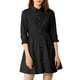 thumbnail image 1 of Vestido de camisa para mujer INSPIRE CHIC de manga 3/4, con botones, mini vestido negro XL, 1 of 7