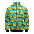 thumbnail image 2 of Chaqueta con estampado 3D de limón, melocotón y plátano para hombre, moda urbana, abrigo de manga larga de gran tamaño, chaquetas con cremallera de frutas de dibujos animados, ropa, 2 of 4