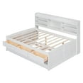thumbnail image 6 of Full Size Platform Bed, Multi-functional Wooden Captain Bed with Built-in Bookshelves, Three Storage Drawers and Trundle, Space-saving Bed Frame for Children, Teens, Adults, White, 6 of 9