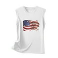 thumbnail image 4 of Wycnly Womens 4th of July Tank Tops Independence Day Patriotic Loose Comfy Racerback Shirts Vest Summer Fashion American Flag Print Round Neck Sleeveless Blouse White l, 4 of 5