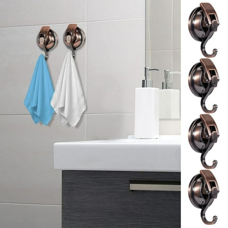 

Kuorak 4Pcs Suction Cup Hooks Shower Heavy Duty Vacuum Suction Shower Hooks Reusable Punch-free Window Glass Hanging Hooks