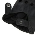 thumbnail image 3 of Gants de Conduite Rétro en Cuir Noir pour Hommes Doublés Écran - Noir, G, 3 of 8