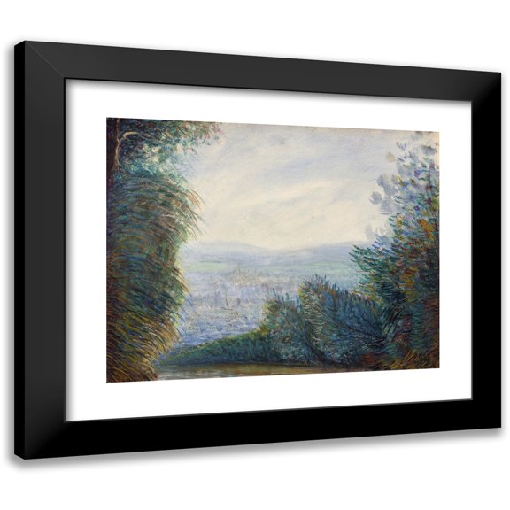 Pierre-Auguste Renoir 14x12 Black Modern Framed Museum Art Print Titled - The Auvers Valley on the Oise River (1884-1906)