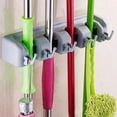 thumbnail image 3 of LONGHEXINA 2 Pcs 3 & 4 Slots Broom Holder Wall Mount with Hooks for Home Cleaning Supplies, 3 of 7