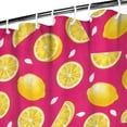thumbnail image 3 of Yellow Lemon Fruit Slices Pink Pattern Shower Curtain 36"x72" ,Bathroom Decorative Shower Curtains Set with 12 Hooks,Modern Waterproof Washable Shower Curtain, 3 of 6