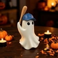 thumbnail image 5 of Halloween Baseball Ghost, Sporty Resin Statue, Cute Figurine Decor, Playful Cap Design and Solid Long-Lasting Build for Shelf Displays, Office Desks and Gift Giving., 5 of 9